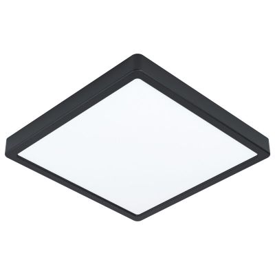 Black bathroom ceiling light steel, Pascale, 20W, 3000K LED, IP44