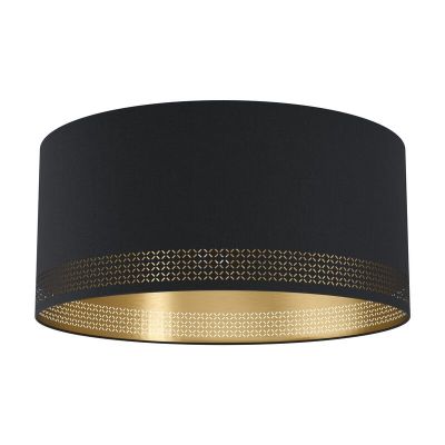 Black modern flush ceiling light steel, Niko