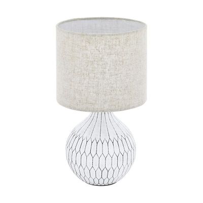 Ceramic table lamp white, Angele, with switch