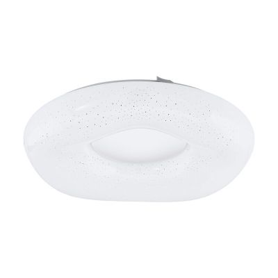 White flush ceiling light steel, Ziya, 18W, adjustable light colour LED