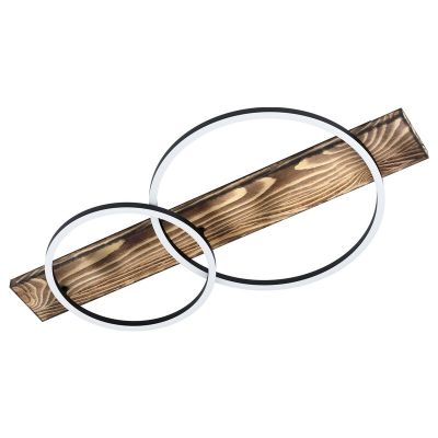 Wood flush ceiling light brown, Annebel, 12W, 3000K LED