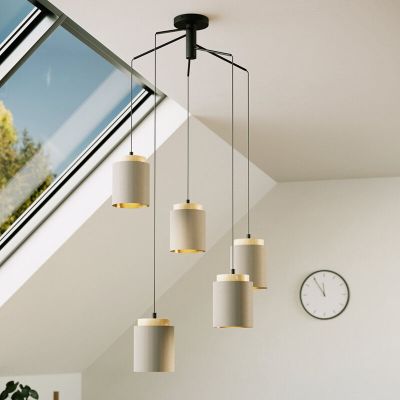 Wood pendant light brown, Gabi