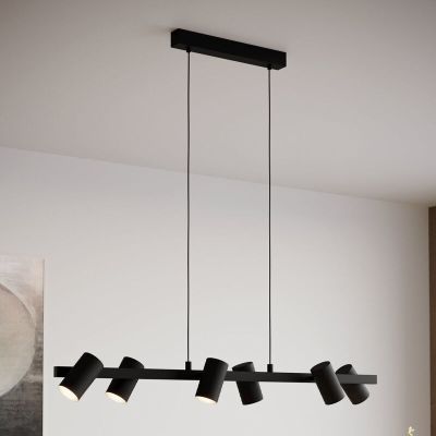 Black modern pendant light steel, Patrice