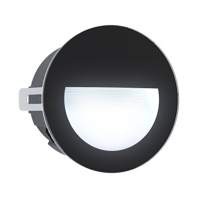 Black modern recessed outdoor wall light aluminium, Luigino, 2,5W, 4000K LED, IP65