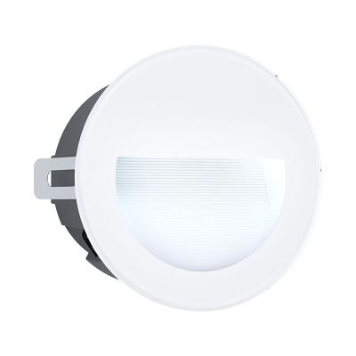 White modern recessed outdoor wall light aluminium, Luigino, 2,5W, 4000K LED, IP65