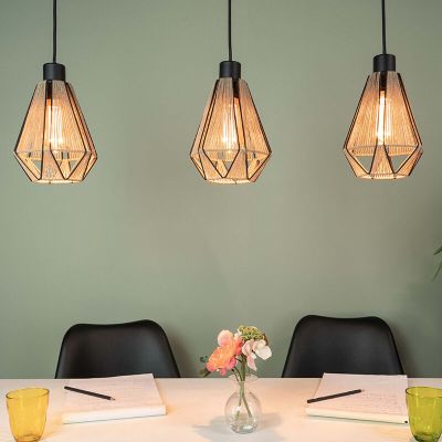 Brown rustic pendant light steel, Yessica