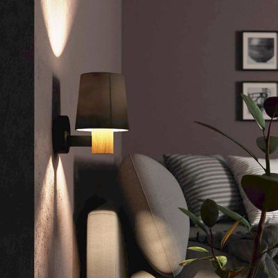 Taupe rustic wall light fabric, Teodora