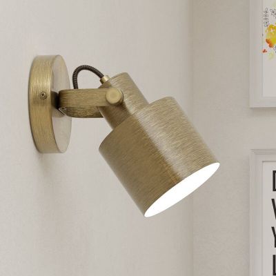 Golden industrial wall spotlight aluminium, Kwinten