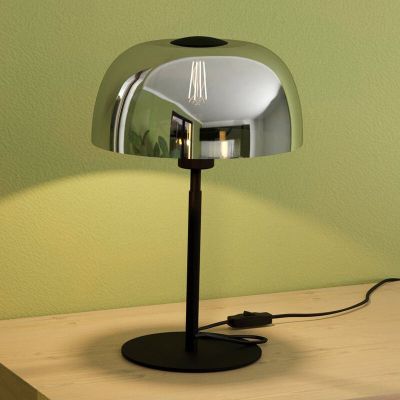 Black table lamp glass, Miam, with switch