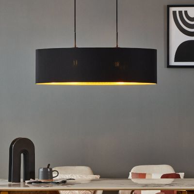 Black modern pendant light fabric, Kelsey