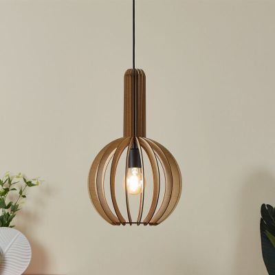 Wood pendant light brown, Kenney
