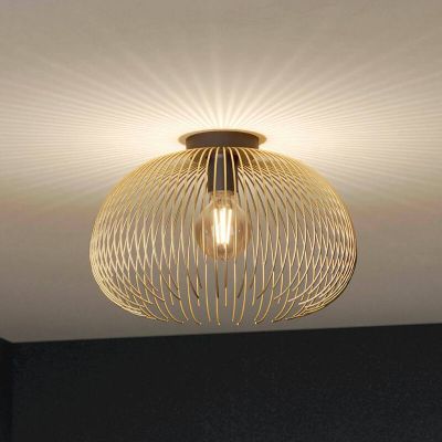 Golden industrial ceiling light aluminium, Keimpe