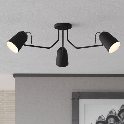Black industrial ceiling light aluminium, Jelco