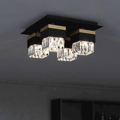 Black design ceiling light glass, Wensley