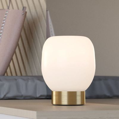 White design table lamp glass, Jeannine, with switch