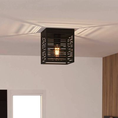 Black industrial ceiling light aluminium, Lennaert