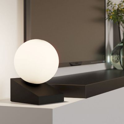 Black table lamp glass, Wesly, with switch