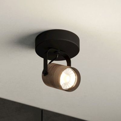 Wood ceiling spotlight black, Thierry