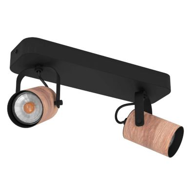 Wood ceiling spotlight black, Thierry
