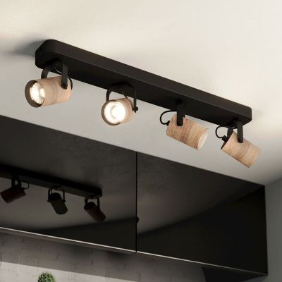 Wood ceiling spotlight black, Thierry