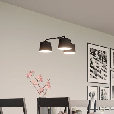 Black industrial pendant light aluminium, Vinod