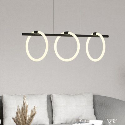 Black modern pendant light aluminium, Thibaut, 9W, 3000K LED