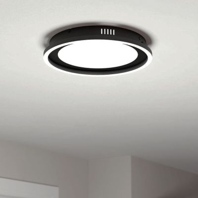Black modern ceiling light aluminium, Thijn, 11,5W, warm to cold white adjustable LED, 3-step dimmable