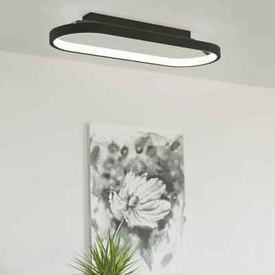 Black modern ceiling light aluminium, Maira, 27W, 3000K LED, 3-step dimmable