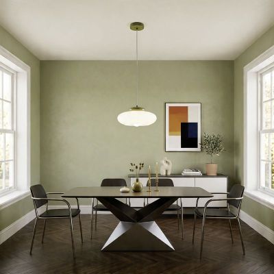 White retro pendant light glass, Berardelli