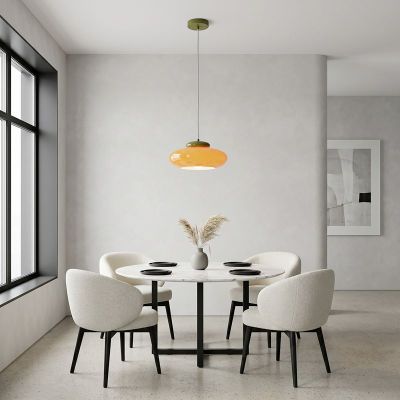 Orange retro pendant light glass, Berardelli