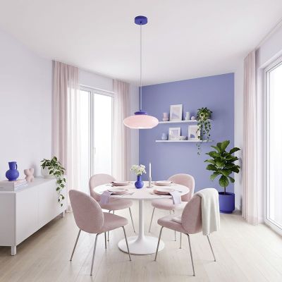 Pink retro pendant light glass, Berardelli