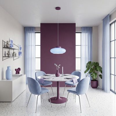 Blue retro pendant light glass, Berardelli
