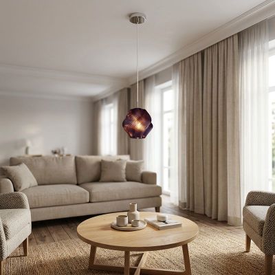Purple modern pendant light glass, Vicenne