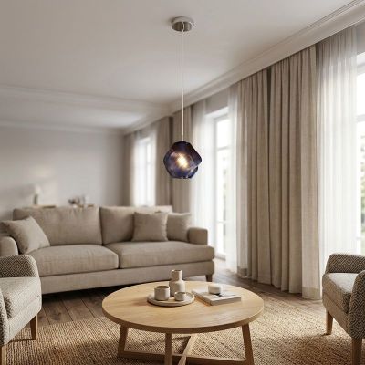 Blue modern pendant light glass, Vicenne