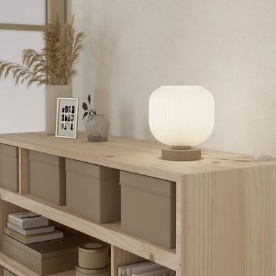 White modern table lamp glass, Dasmina, with switch
