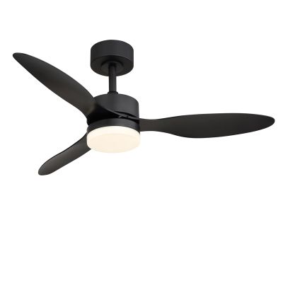 Black modern ceiling fan metal, Herre, 20W, warm to cold white adjustable LED, with remote control