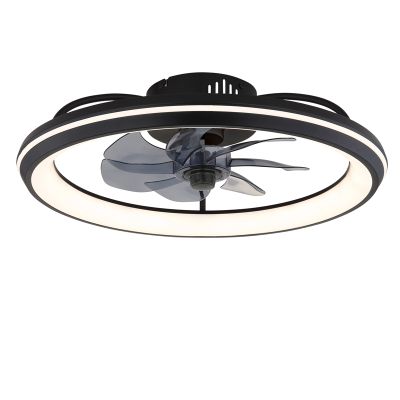 Black modern ceiling fan plastic, Juulke, 40W, warm to cold white adjustable LED, with remote control