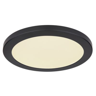 Black flush ceiling light plastic, Cage, 24W, adjustable light colour LED