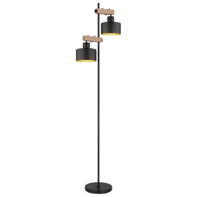Black modern floor lamp metal, Riemmer, with switch