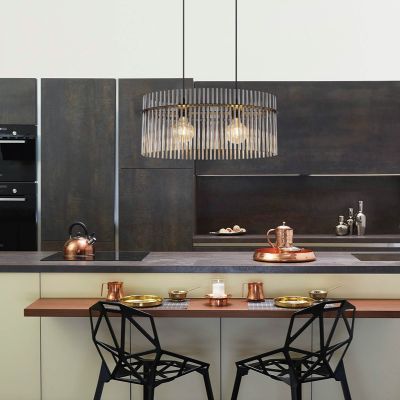 Black pendant light smoke glass, Genelva