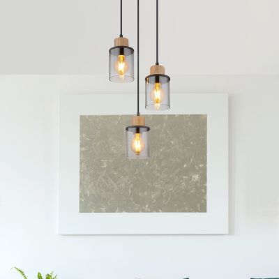 Black pendant light smoke glass, Resa