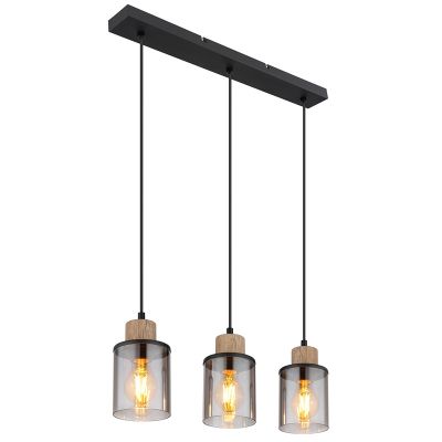 Black pendant light smoke glass, Resa
