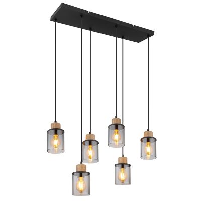 Black pendant light smoke glass, Resa