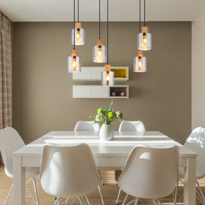 Black pendant light smoke glass, Abelon