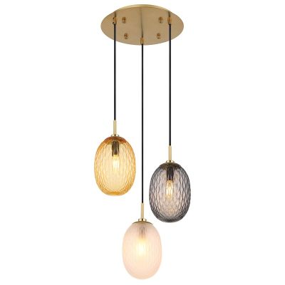 Multicoloured retro pendant light glass, Dilata