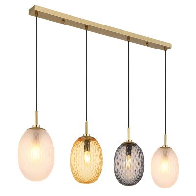 Multicoloured retro pendant light glass, Dilata
