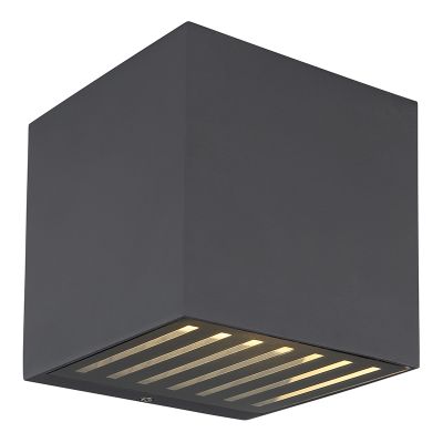 Anthracite modern up down wall light aluminium, Moesha, 6W, 3000K LED, IP54
