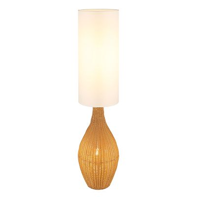 White rustic floor lamp fabric, Nelleke, with switch