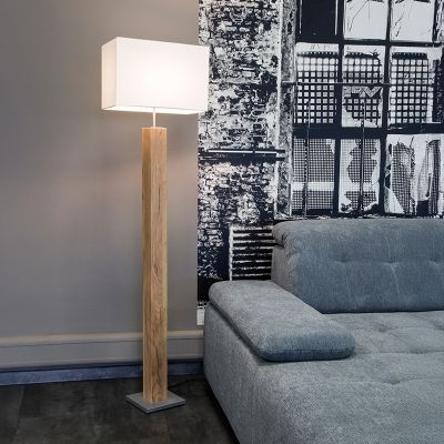 Rustic floor lamp wood, Giomar