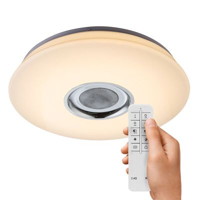 White flush ceiling light plastic, Adali, 18W, RGBW LED, with remote control